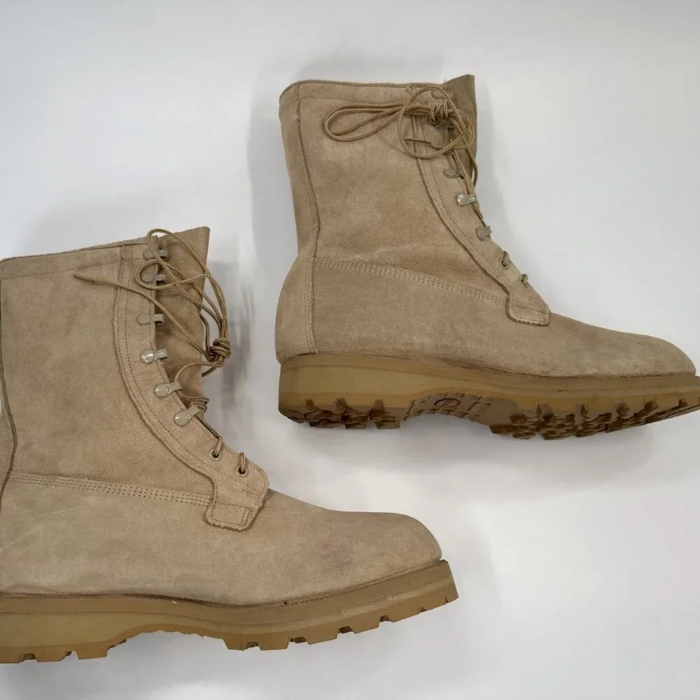 Military Army Boots Tan Mens Size 13 O8D-1042 Combat Vibram Suede NWOT